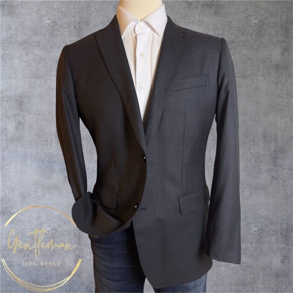 INDOCHINO LUXURY Mens Blazer 44R CASHMERE/WOOL Sport Coat 2-Button Jacket Gray - Picture 2 of 13